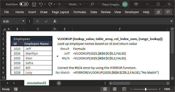 Excel VLOOKUP function